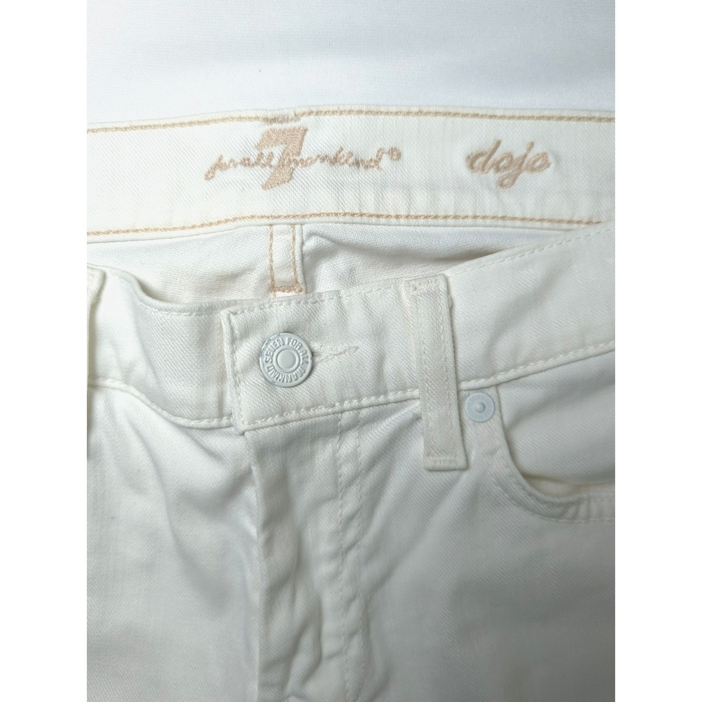 7 For All Mankind White Bell Bottom Jeans Size 28 Tall 35" Inseam Low Rise